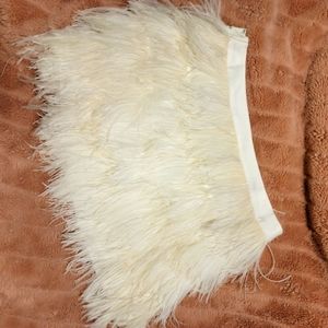 Feathered mini skirt